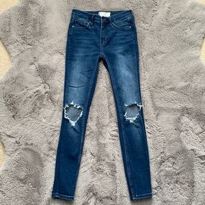FREE PEOPLE| MEDIUM WASH SKINNY JEANS